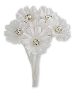 Ivory Silk Daisy with Diamanté