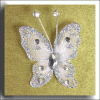 Glitter Butterfly White with Silver