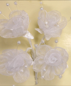 Sheer White Flower with Pearls